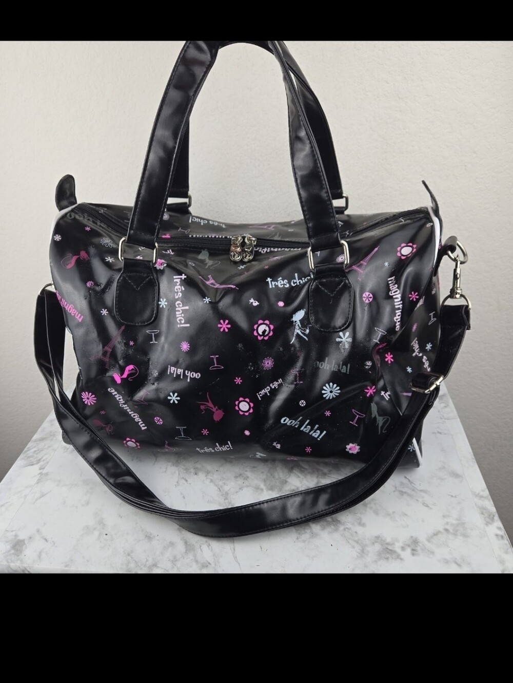 French Kitty Paris Printed Travel Duffle Bag